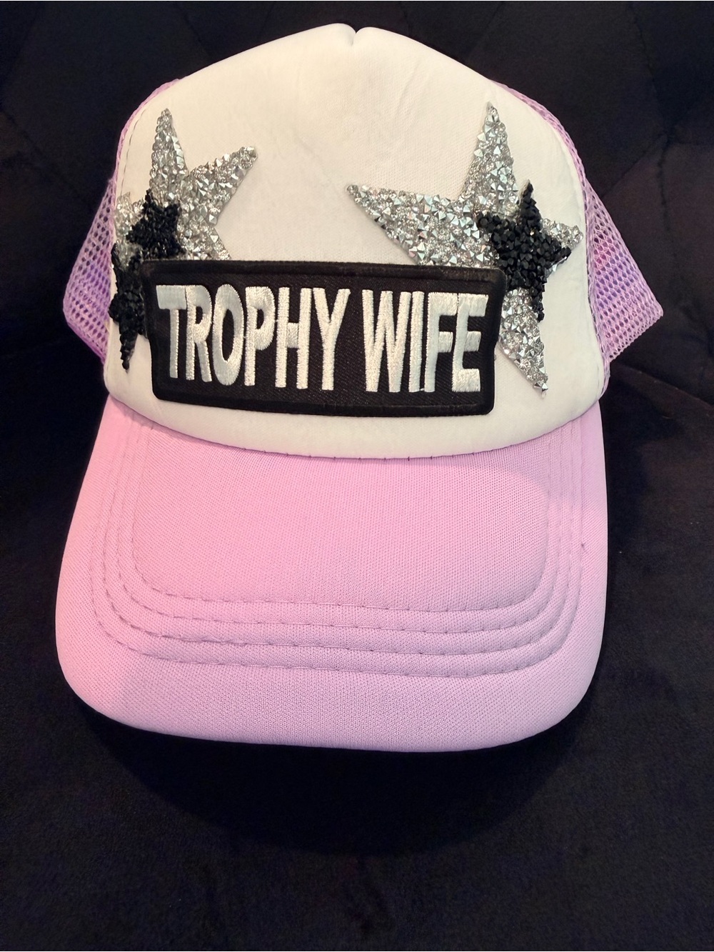Lavender “Trophy Wife" Embellished Trucker Hat